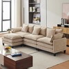 Modern Modular Sofa Combo with Ottomans, Cushions & Footstools – 3-Seater Chenille Sofa Set for Living Room, Bedroom,Apartment, Stylish & Comfortable - 3 of 4