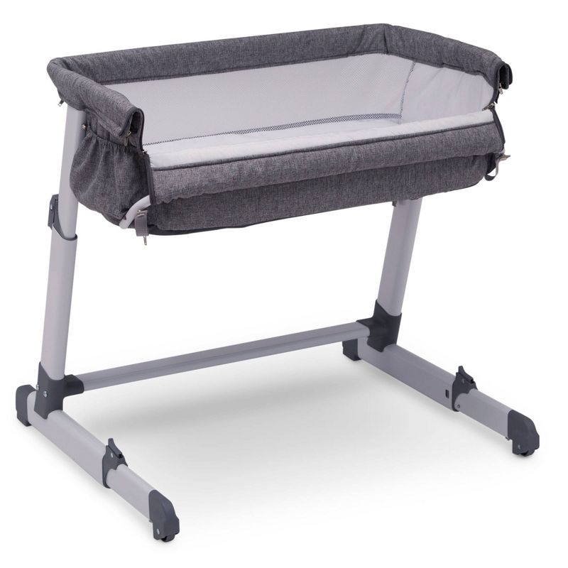 Simmons Kids&#39; Dream Bedside Baby Bassinet Sleeper with Breathable Mesh and Adjustable Heights - Lightweight Portable Crib - Gray, 1 of 20
