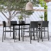 vidaXL Patio Dining Set Outdoor Dining Set Table and Chair Set for Garden - Black 55.1" Table Length 6 Items - 2 of 4