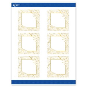 Avery Square Labels, Gold Florals, 3" x 3", 60 Total - 1 of 4