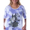 Disney Princess Womens Villains Sleeping Beauty Maleficent Nightgown Sleep Shirt Purple - 4 of 4