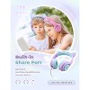 iClever Kids Headphones with Cat Ear Led Light Up, Safe Volume Limite Kids Wired Headphones with FunShare Foldable Over-Ear Headphones for - 3 of 4