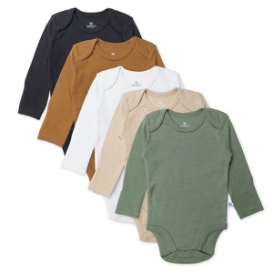 Honest Baby 5-Pack Organic Cotton Long Sleeve Bodysuits - 1 of 4