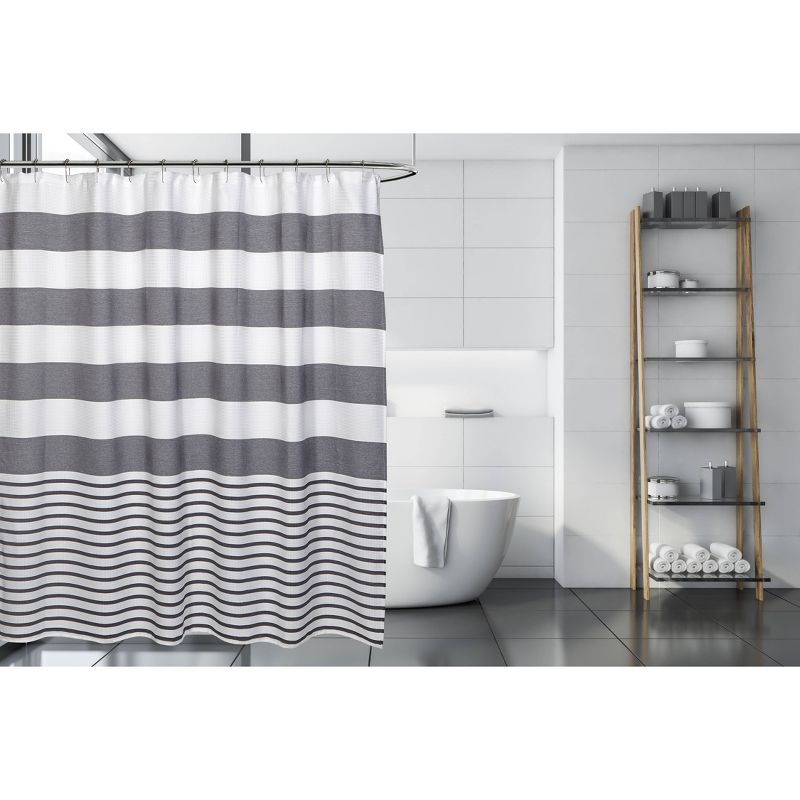 Catalina Shower Curtain Gray/White - Moda at Home, 1 of 7