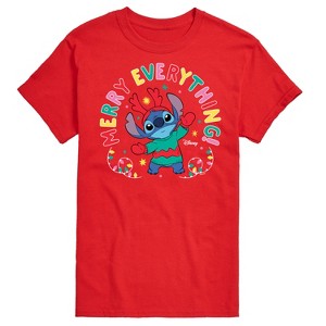 Men's - Lilo and Stitch - Merry Everything Short Sleeve Graphic T-Shirt - 1 of 4