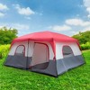FURNIinspire Camping Tents Large Family Tent For Outdoors, Hiking, Picnic, Beach, Red And White Sun Shelter Tent, Multicolored, 169.2"*169.2"*82.6" - 4 of 4