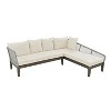 Carrie 2-piece Rope Waved Patio Sectional Sofa, Acacia Wood Frame Outdoor Sofa for 5-Person, Outdoor Furniture - Maison Boucle - 2 of 4