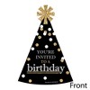 Big Dot of Happiness Adult Happy Birthday - Gold - Shaped Fill-in Invitations - Birthday Party Invitation Cards with Envelopes - Set of 12 - 3 of 4
