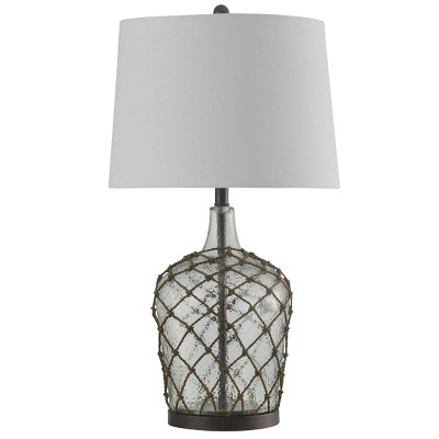 30" Cayos Rope Glass Table Lamp Clear - StyleCraft: Nautical Style, No Assembly Required