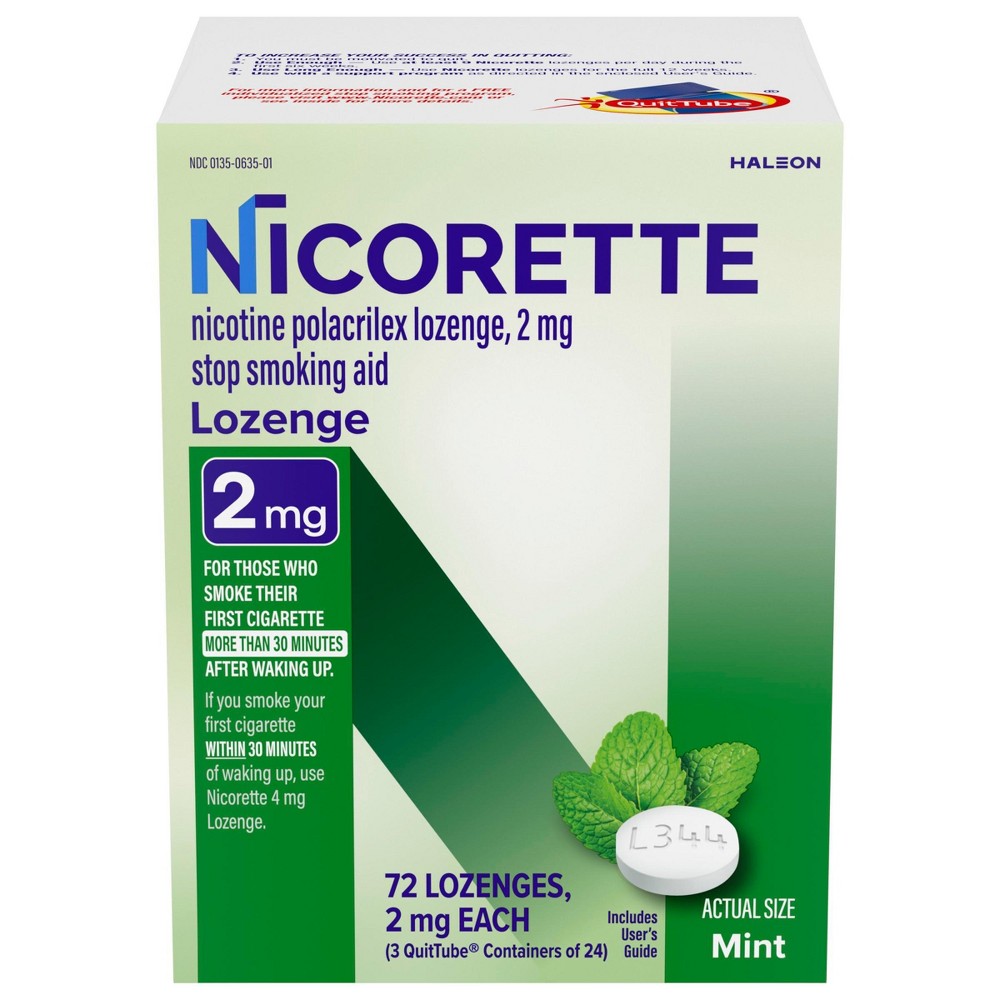 Nicorette 2MG Lozenges - Mint - 72ct