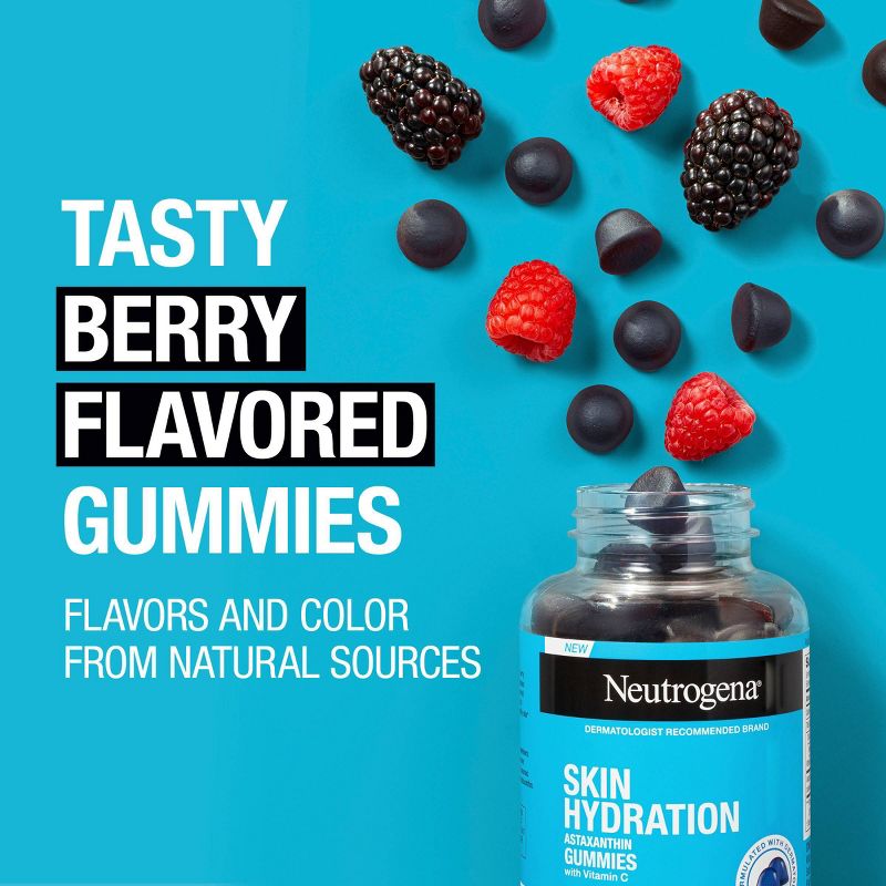 Neutrogena Skin Hydration Astaxanthin Gummies with Vitamin C - Berry Flavor - 60 ct, 5 of 12