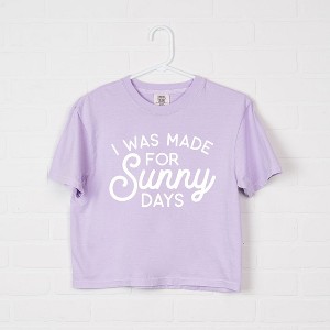 Simply Sage Market Women's I Was Made For Sunny Days Cursive Short Sleeve Relaxed Fit Cropped Graphic Tee - 1 of 3