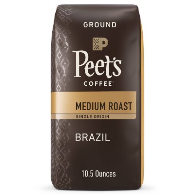 Peet's Brazil Single Origin Medium Roast Ground Coffee 10.5oz