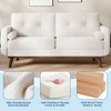 GustoWave 65" Loveseat Sofa, Mid Century Modern Couch for Living Room, 2 Seater Deep Seat Couch Teddy Fleece Boucle Upholstered Couches - 3 of 4