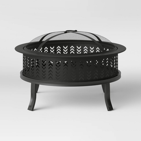 26 Chevron Outdoor Fire Pit Black Threshold Target