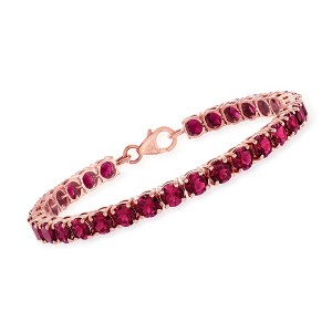 Ross-Simons 17.00 ct. t.w. Rhodolite Garnet Tennis Bracelet in 18kt Rose Gold Over Sterling - 1 of 3