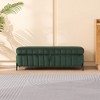 49.21"W Velvet Upholstered Storage Bench with Metal Legs, End of Bed Footstool Ottoman for Living Room, Entryway and Bedroom - ModernLuxe - 4 of 4