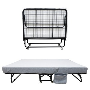 Folding Bed with Mattress, Portable Foldable Bed with 5" Memory Foam Mattress and Metal Frame - 1 of 4