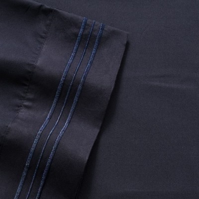 Navy Queen Ultra Soft Microfiber 4-Piece Sheet Set