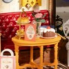 ROBOTIME Dollhouses, DIY Miniature Dollhouse with Leisure Time Tea Theme, Gift for Adult Kids, Purple, 9.45"*6.1"*7.09 - 4 of 4