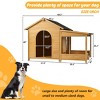 60.2" Large Wooden Outdoor Dog House with Porch, Weatherproof Raised Kennel for Medium & Large Dogs, Easy Clean up to 70 lbs-3irtyhousy - 4 of 4