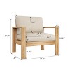 Outdoor Wood Lounge Chair,Modern Upholstered Arm Chair with Acacia Wood Frame,Patio Accent Chairs for Backyard Garden-Coolbibila - 4 of 4