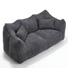 CAVINAS Chenille Bean Bag Chair with High-Resilience Foam,Lazy Sofa Chair with Armrest and 2 Seats,Lounge Chair for Living Room - 2 of 4