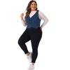Agnes Orinda Women's Plus Size Sleeveless V Neck Button Down Casual Jean Denim Vest - 3 of 4