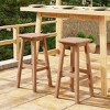 WestinTrends Malibu 29" All Weather Hdpe Outdoor Patio Square Backless Bar Stool (Set of 2) - 2 of 4