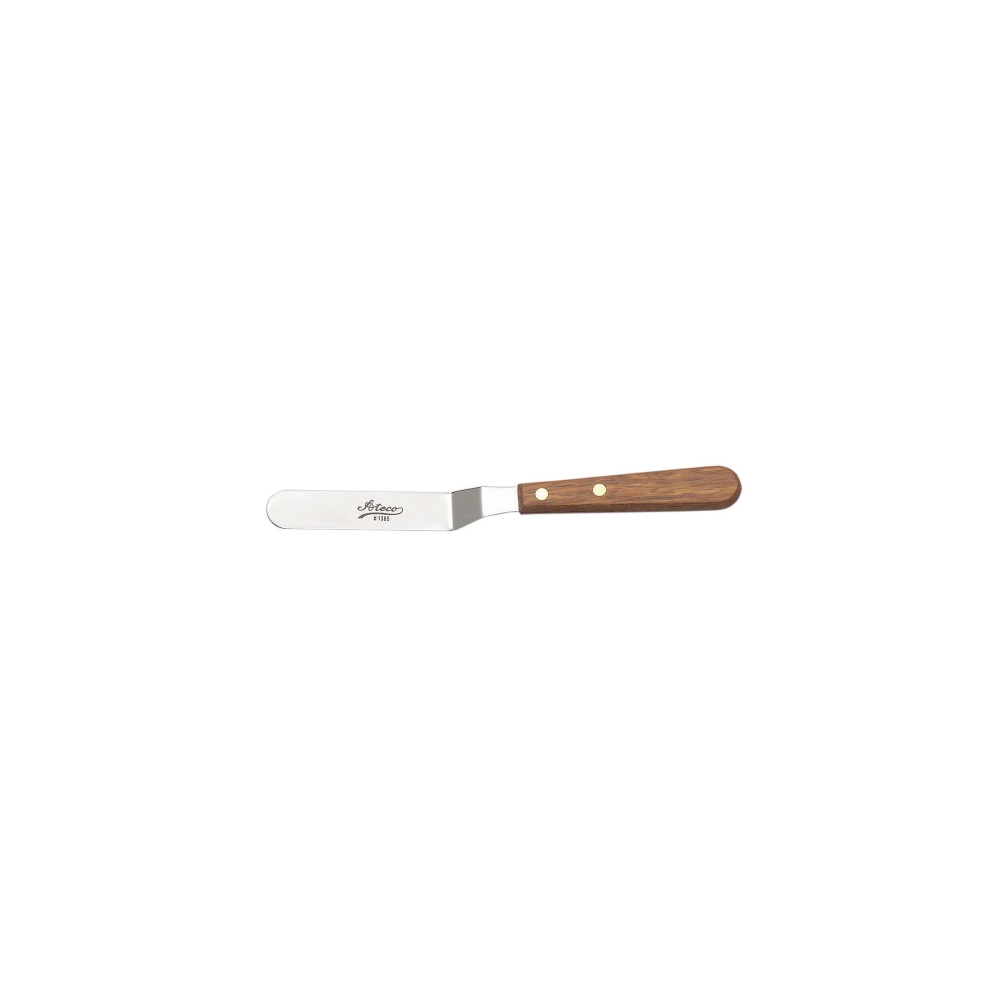 Ateco Natural Wood Small Sized Offset Icing Spatula, 4.5 Inch