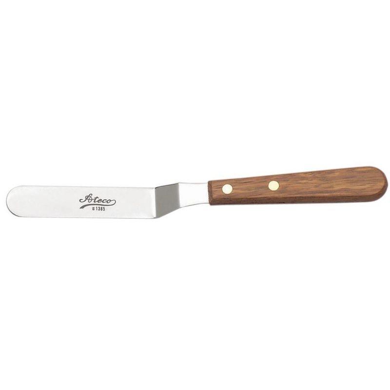 Ateco Natural Wood Small Sized Offset Icing Spatula, 4.5 Inch, 1 of 2