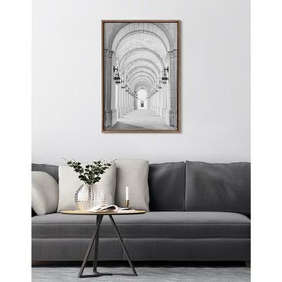 Union Station Black and White Framed Canvas Print, 23x33