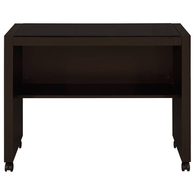 Skeena Cappuccino 3-Piece Office Desk Set with Glass Top