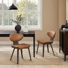 Art Leon Faux Leather and Bentwood Armless Dining Chair, Set of 2 - 3 of 4