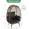 Egg Rattan Chair, Oversized Indoor/Outdoor Lounge Chair with Removable Cushions for Patio or Living Room - 3 of 4