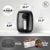 Kitchen Elite 2.5 Qt Digital Air Fryer, Countertop Nonstick Basket Oven, Black - 4 of 4