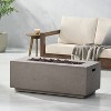 Aidan Outdoor 40000 BTU Light Weight Concrete Rectangular Fire Pit Light Gray - Christopher Knight Home - 4 of 4