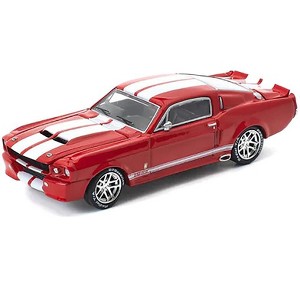 Shelby Mustang GT500 Red Metallic with White Stripes 1/64 Diecast Model Car by Pop Race - 1 of 3
