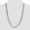 Black Bow Jewelry Men's 14mm Sterling Silver Solid Beveled Curb Chain Necklace - 3 of 4