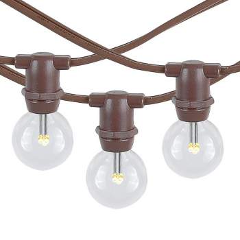 Novelty Lights Globe Outdoor String Lights with 100 Bulbs G30 Vintage Bulbs Brown Wire 100 Feet