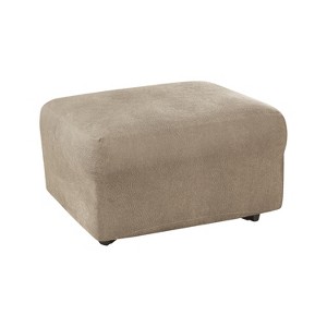 Ultimate Stretch Leather Ottoman Slipcover Rustic Brown - Sure Fit
