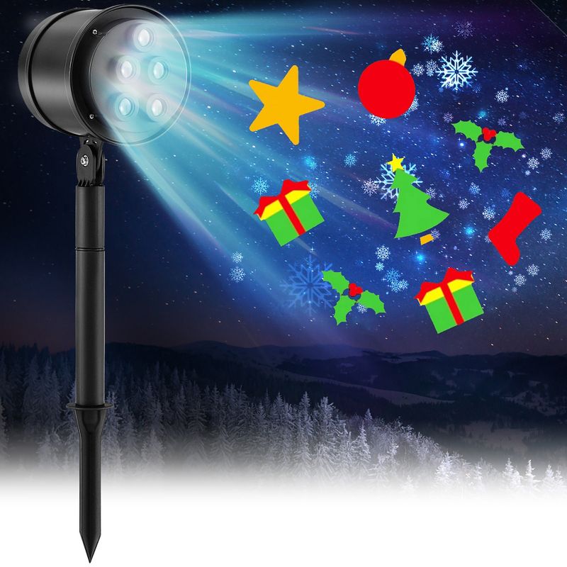 Costway Christmas Projector Light LED Projection Lamp with Lawn Stake & 3 /5 LED Lights, 1 of 10