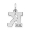Black Bow Jewelry Sterling Silver, Amanda Collection Small Block Style Initial K Pendant - 3 of 4