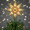 Northlight Lighted Geometric Frosted Star Christmas Tree Topper - 12.5" - Gold - 2 of 4