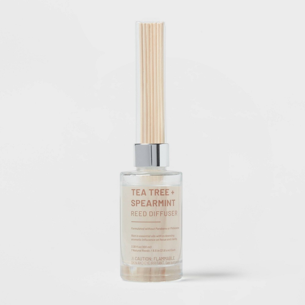 100ml Glass Reed Diffuser Tea Tree and Spearmint - Threshold™: Aromatherapy Scented, No Battery Required