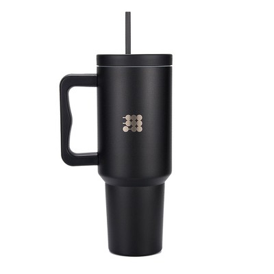 Cubitt Insulated Stainless Steel 40 oz Tumbler with Handle and Straw Lid, Cupholder friendly
