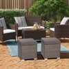 Tangkula 2 Pieces Patio Ottoman Outdoor Wicker Footstool Storage Box Side Table w/ Solid Metal Frame Additional Seating w/ Removable Cushions Beige/Off White/Red/Turquoise/Gray/Navy - 3 of 4