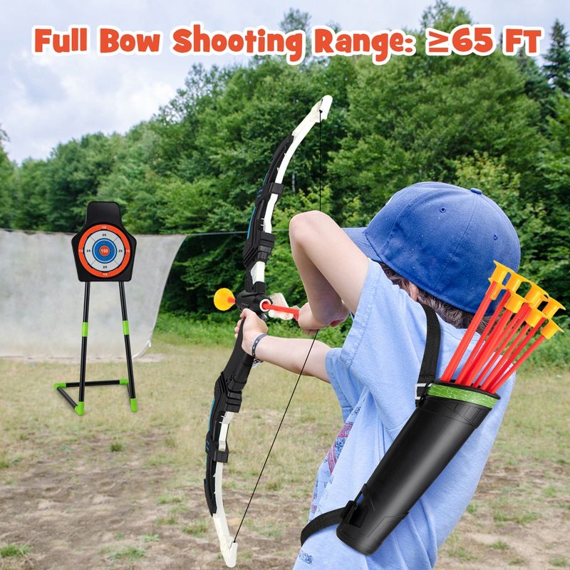 Costway 2-Pack Bow and Arrow Set for Kids LED Light Up Archery Toy with 20 Suction Arrows, 3 of 11