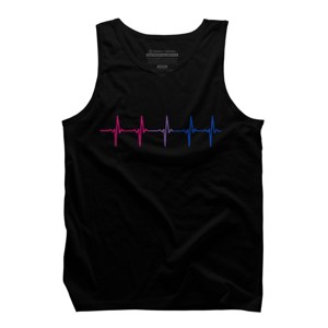 Adult Design By Humans Bisexual Pride Rainbow Heartbeat By Thingsandthings Tank Top - 1 of 2