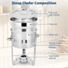 7QT Commercial-Grade Soup Chafer Set, Stainless Steel Round Food Warmers with Pots, Notched Lids & Fuel Holders, Commercial Buffet Equipment - 4 of 4